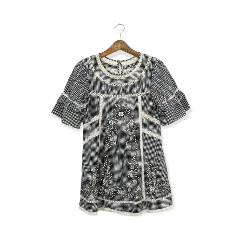 Free People Black & White Sunny Day Shirt Dress